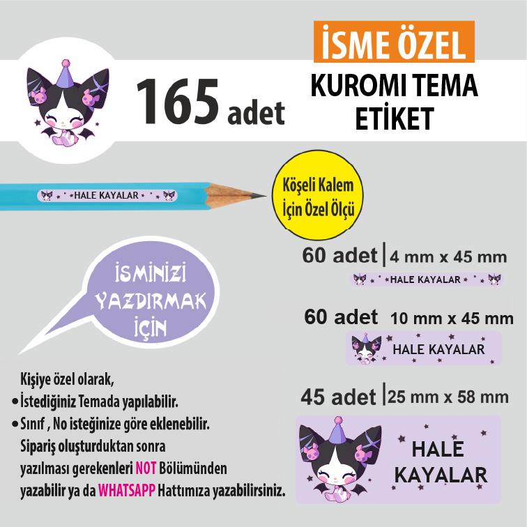 KUROMI TEMA OKUL ETİKETİ