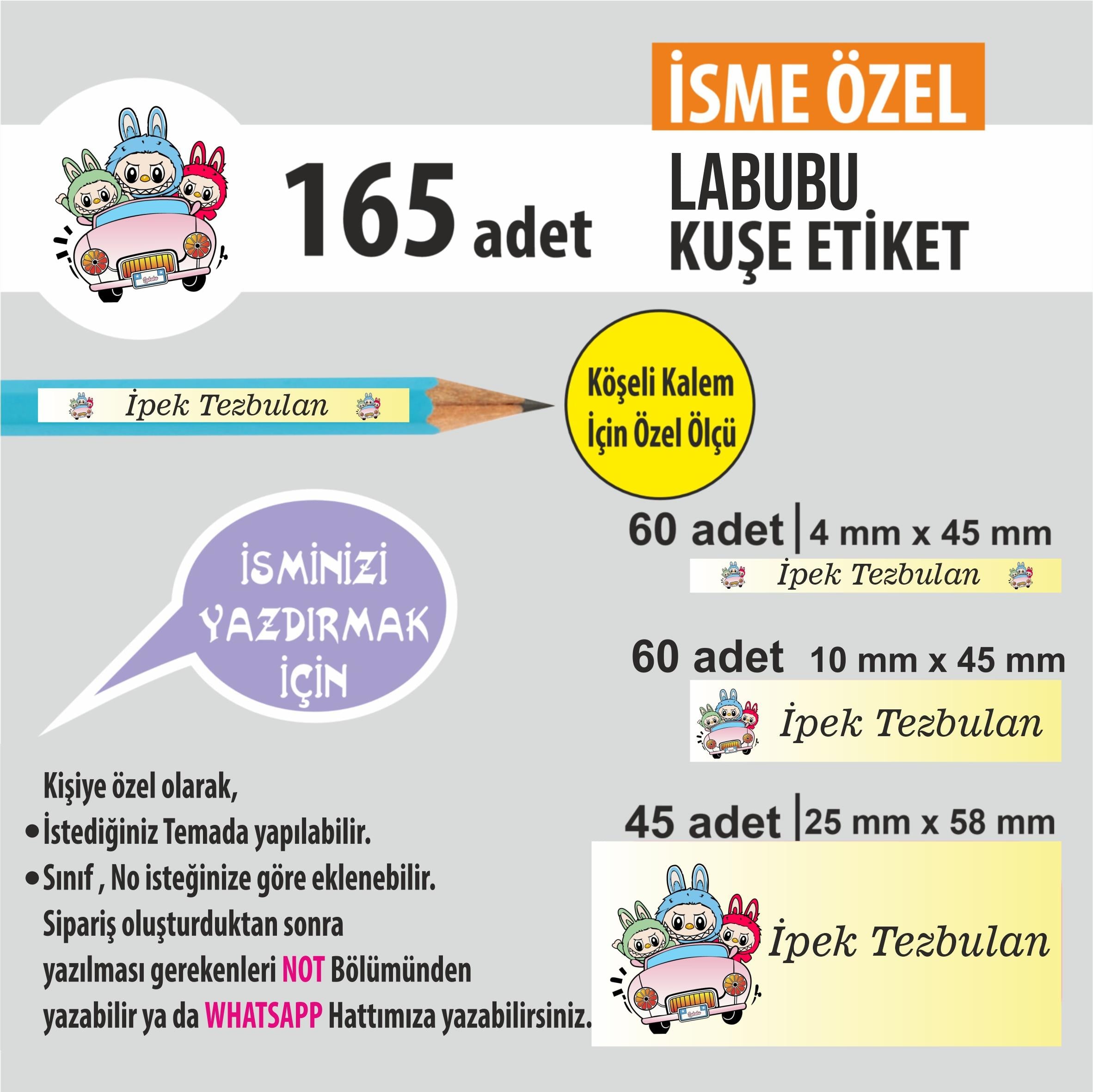 LABUBU TEMA OKUL ETİKETİ