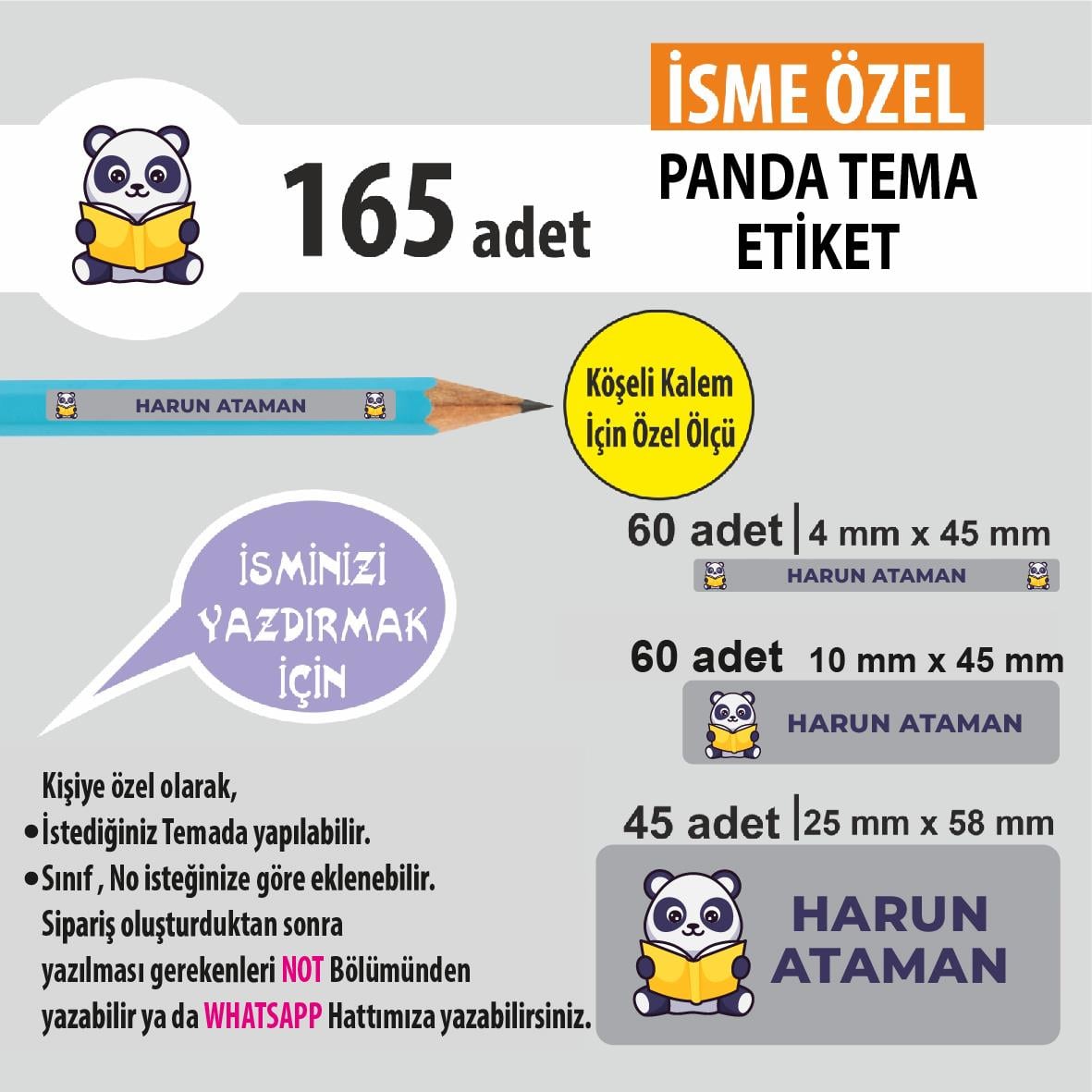 PANDA TEMA OKUL ETİKETİ
