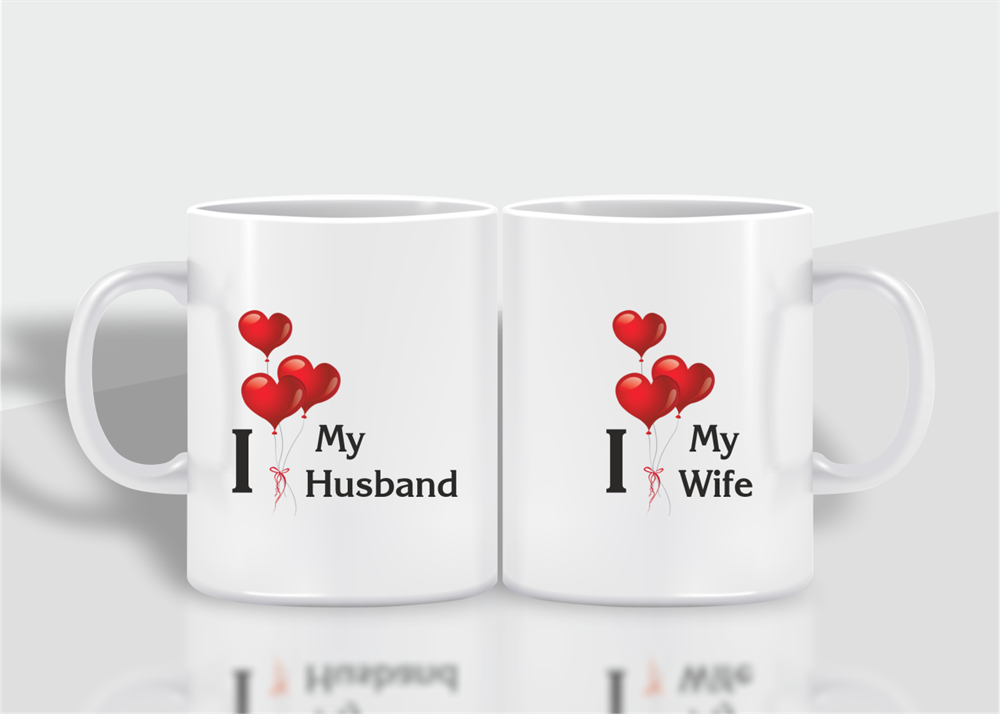 Wife and Husband 2 Adet Beyaz Kupa