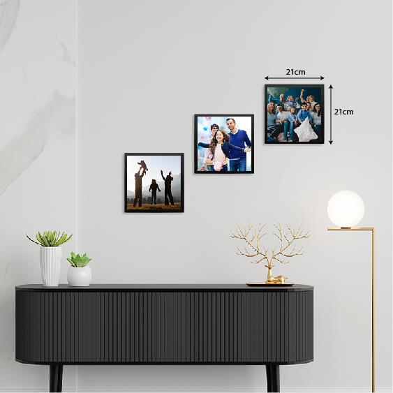 Yapışkanlı Sök-Tak Plastik Çerçeve 21x21cm  3lü Paket
