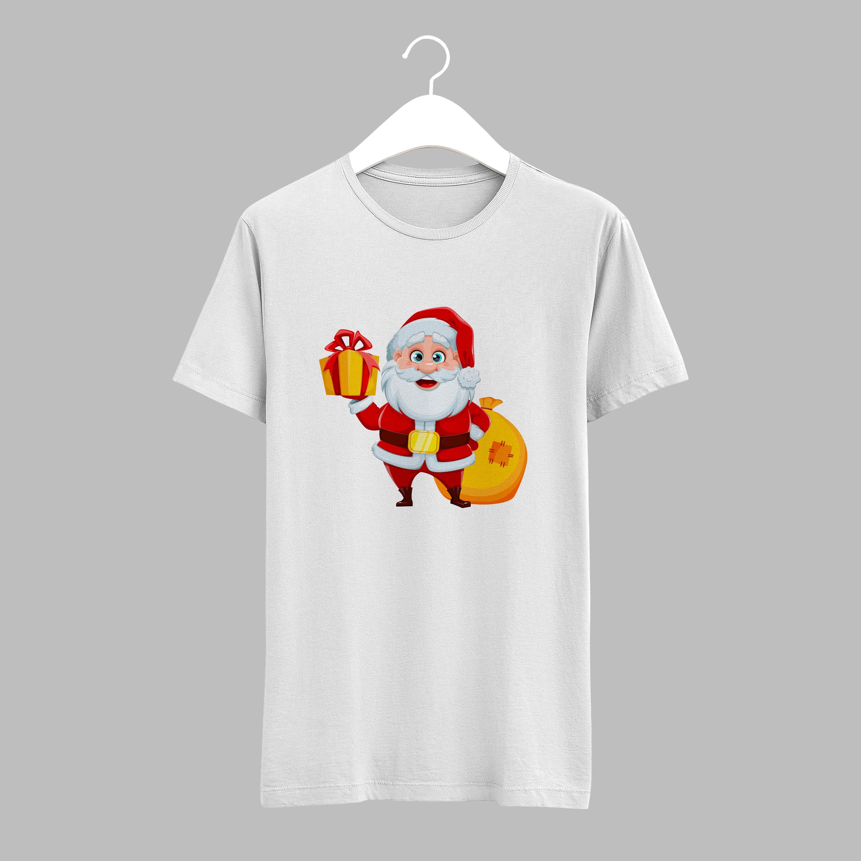 Yılbaşı Beyaz Tişört Noel Baba