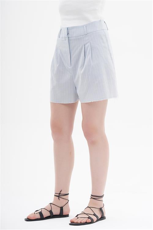 Cut Edge Loose Fit Pants Shorts With Stripes