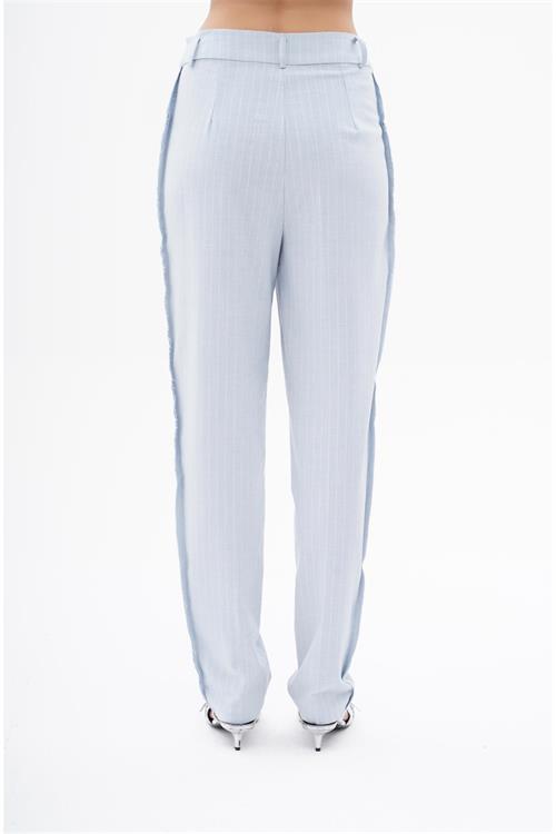 031156 STRIPED PANTS WITH LOW CROTCH AND CUT EDGE