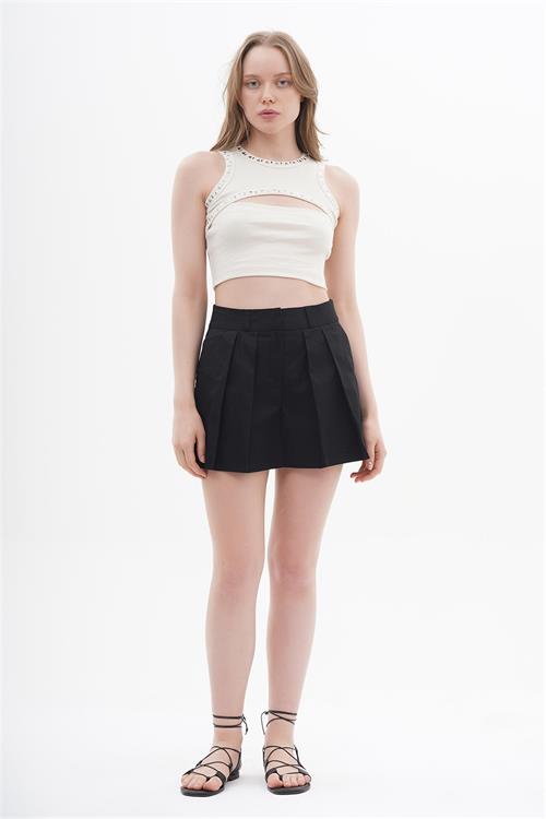 Cut Out Crop Top With Studs