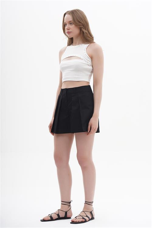 Cut Out Crop Top With Studs