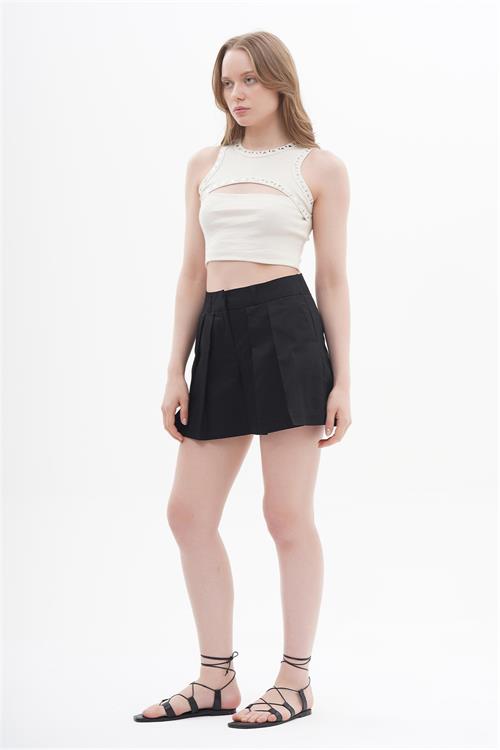 Cut Out Crop Top With Studs