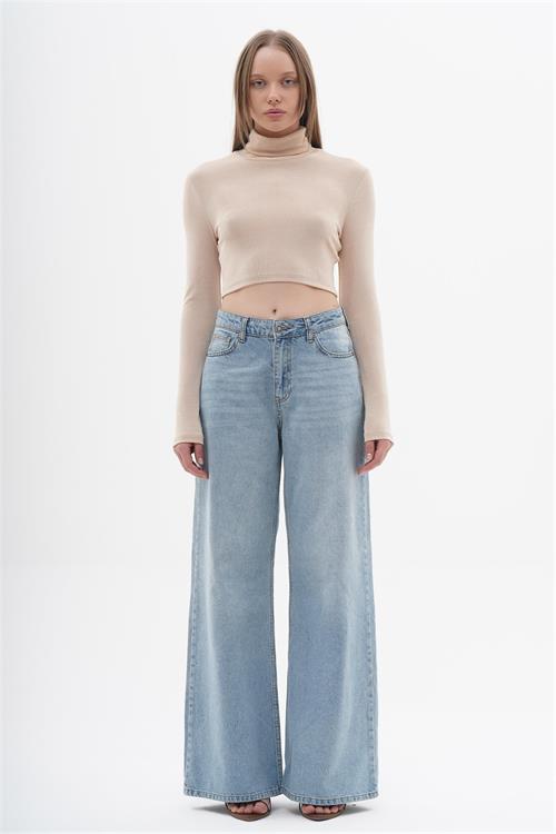 Long Sleeve Turtleneck Crop Top