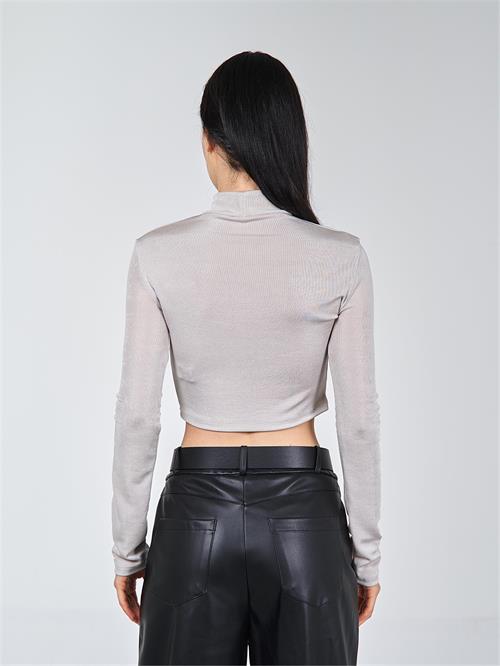 Wholesale Long Sleeve Turtleneck Crop Top