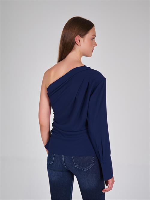 One Shoulder Blouse With Drape