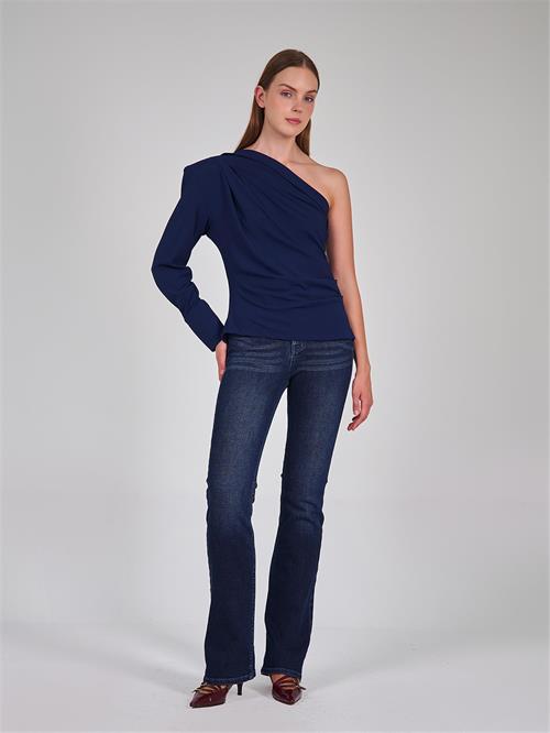 One Shoulder Blouse With Drape