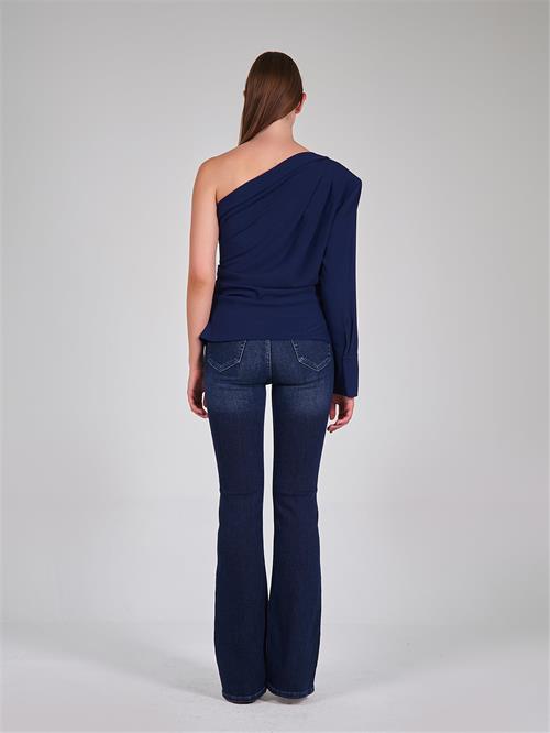 One Shoulder Blouse With Drape