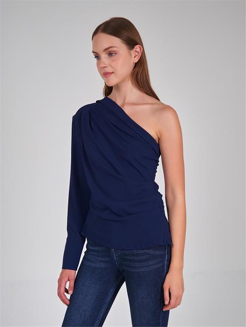 One Shoulder Blouse With Drape