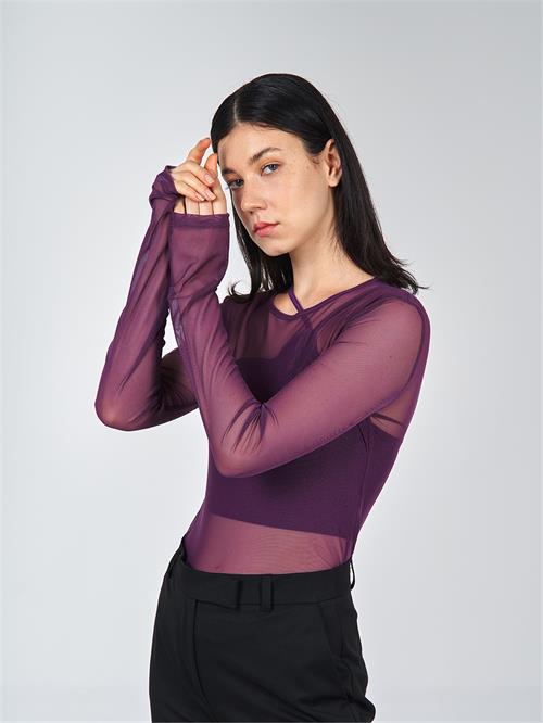 Wholesale Long Sleeve Top With Tulle