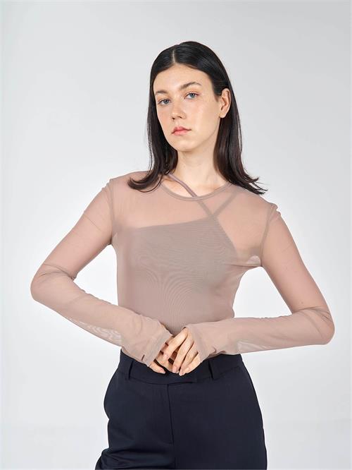 Wholesale Long Sleeve Top With Tulle