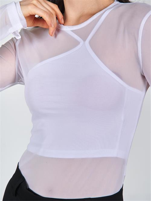 Wholesale Long Sleeve Top With Tulle