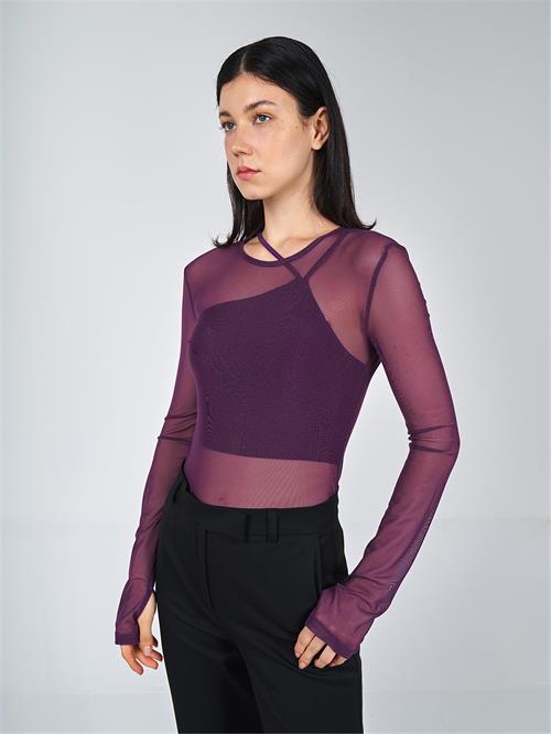 Wholesale Long Sleeve Top With Tulle