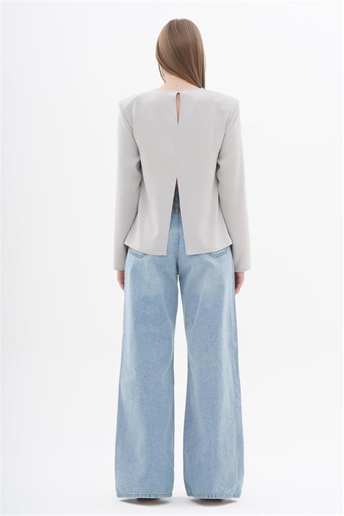 Long Sleeve Waterfall Blouse