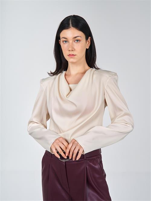 Wholesale Long Sleeve Waterfall Blouse