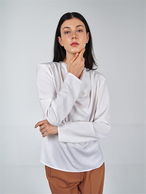 Wholesale Long Sleeve Waterfall Blouse