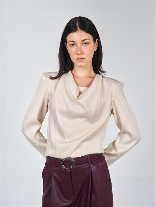 Wholesale Long Sleeve Waterfall Blouse