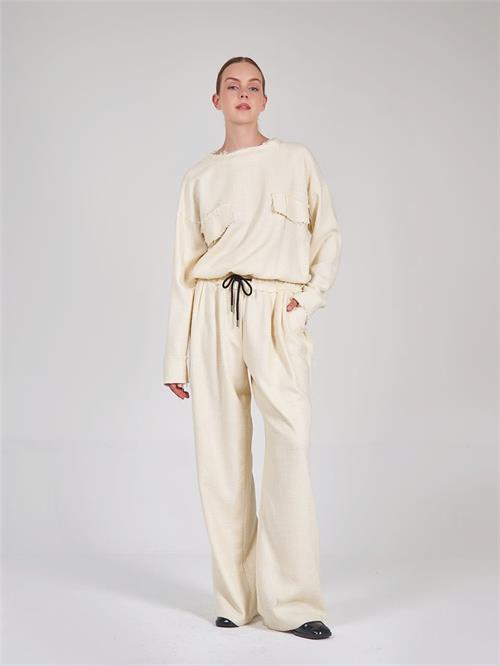 Wholesale CHANEL Fabric Pocket Detail Elastic Waist Blouse