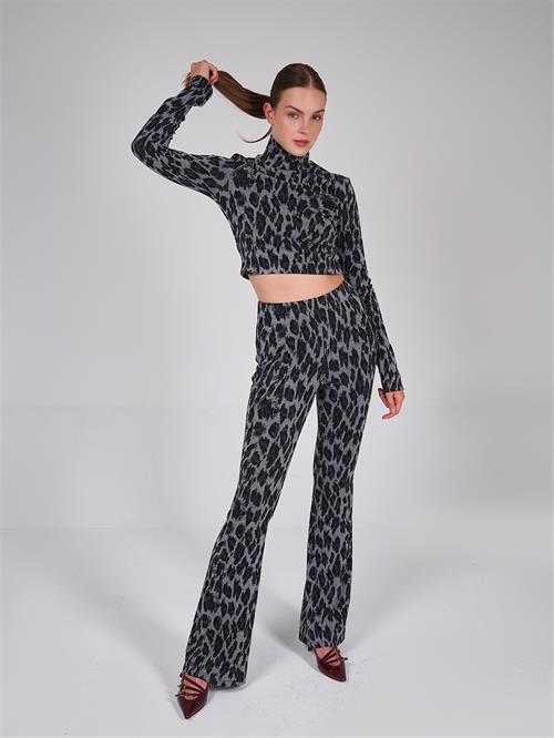 Leopard Print Knit Crop Top