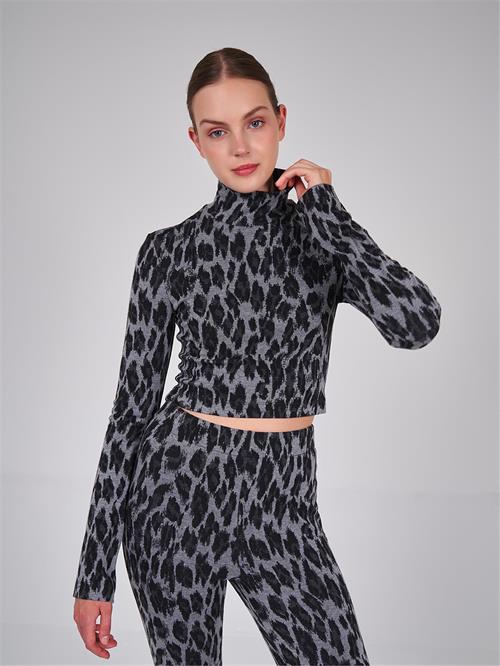 Leopard Print Knit Crop Top