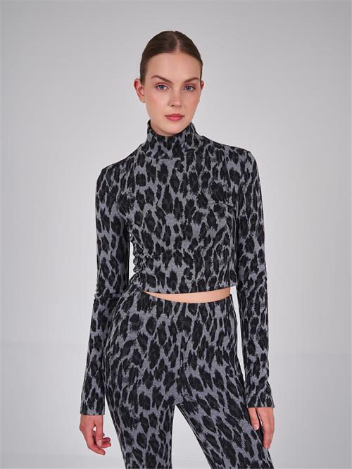 Leopard Print Knit Crop Top