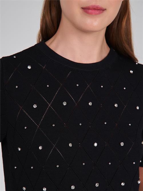 Wholesale Rhinestone Embellished Knit Top