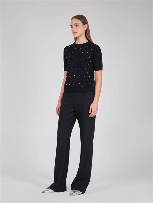 Wholesale Rhinestone Embellished Knit Top