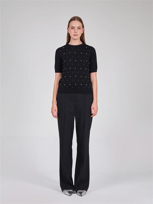 Wholesale Rhinestone Embellished Knit Top