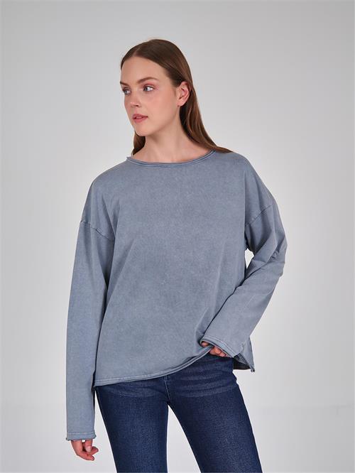Raw Edge Neckline Oversize Sweater