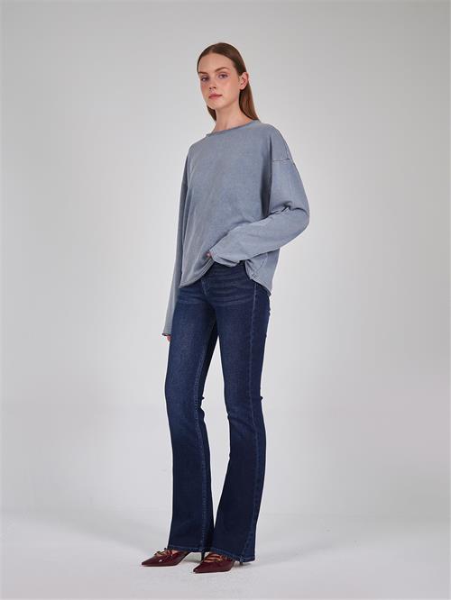 Raw Edge Neckline Oversize Sweater