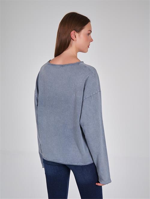 Raw Edge Neckline Oversize Sweater