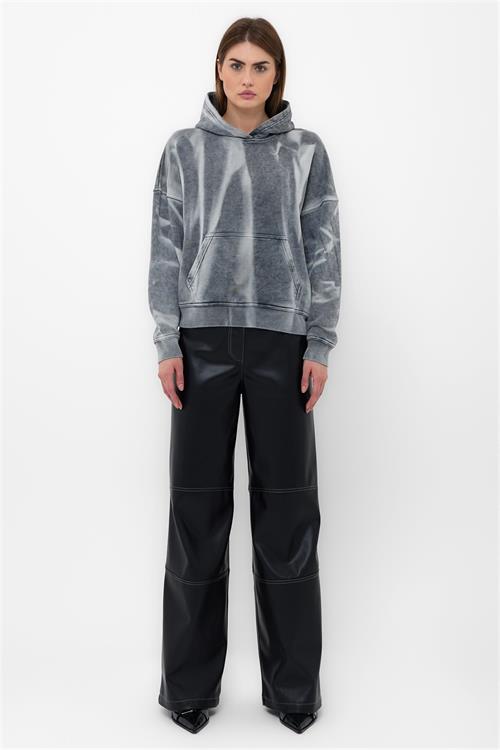 Hoodie With Washed Effect