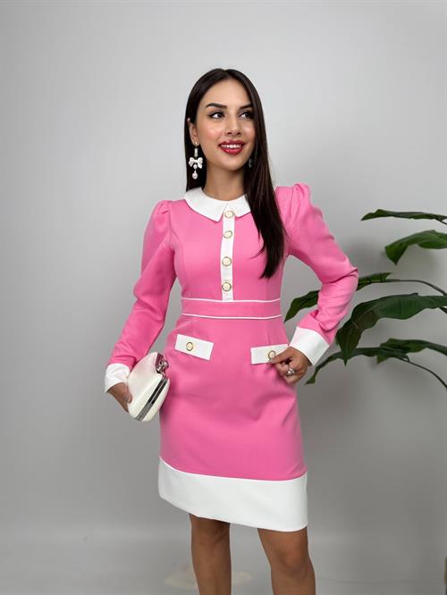 1002 GARNİLİ KISA DAR ELBİSE