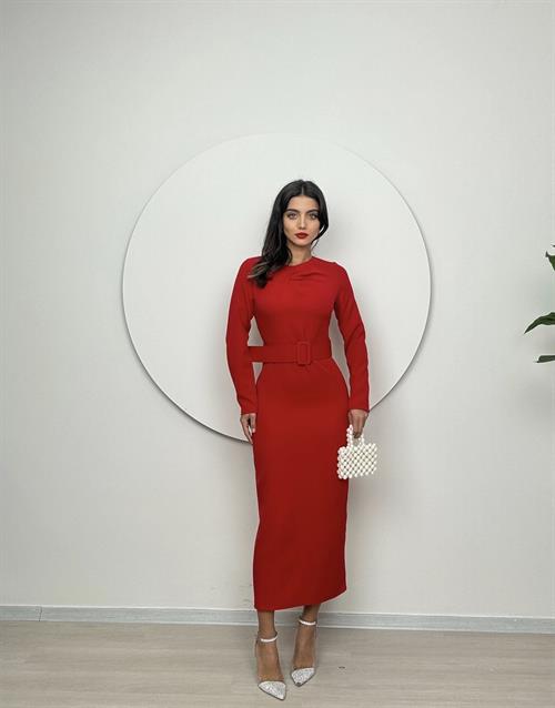 1009 YAKA DETAY ELBİSE