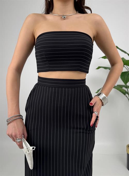 Wholesale Striped Three-Piece Skirt Suit