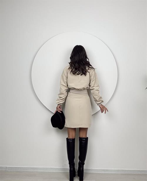 Wholesale Bomber Jacket and Mini Skirt Set