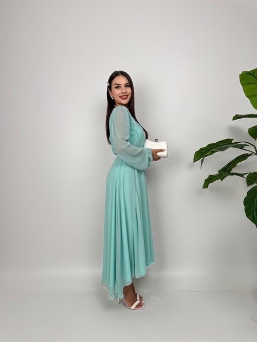 Wholesale Chiffon V Neck Dress