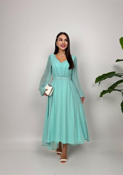 Wholesale Chiffon V Neck Dress