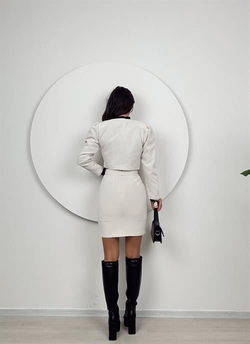 Wholesale Cropped Jacket and Mini Skirt Set