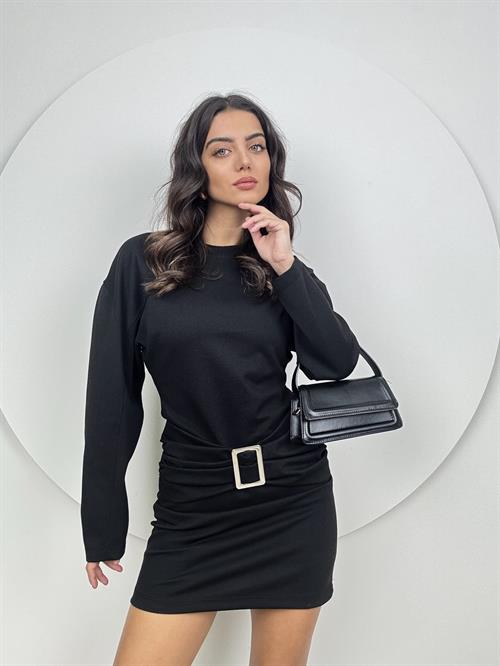 Wholesale Buckle Front Mini Knitted Dress