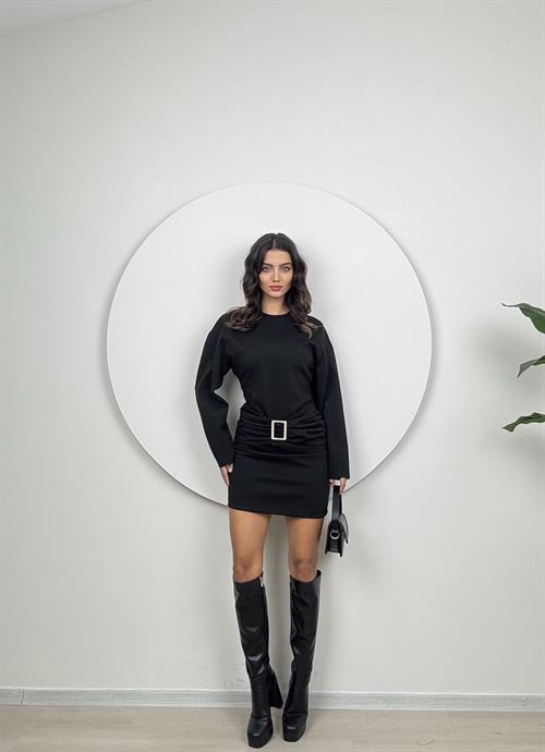 Wholesale Buckle Front Mini Knitted Dress