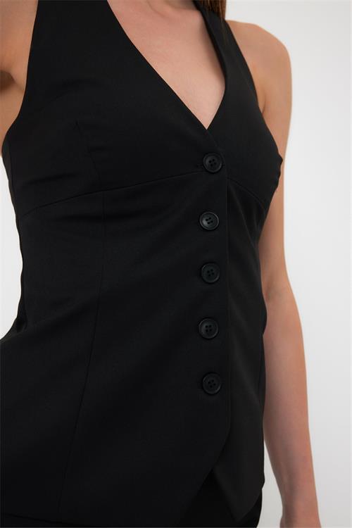 Button Up Neckholder Vest