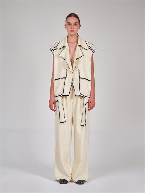 Wholesale CHANEL Fabric Oversized Vest with Destroyed Edges