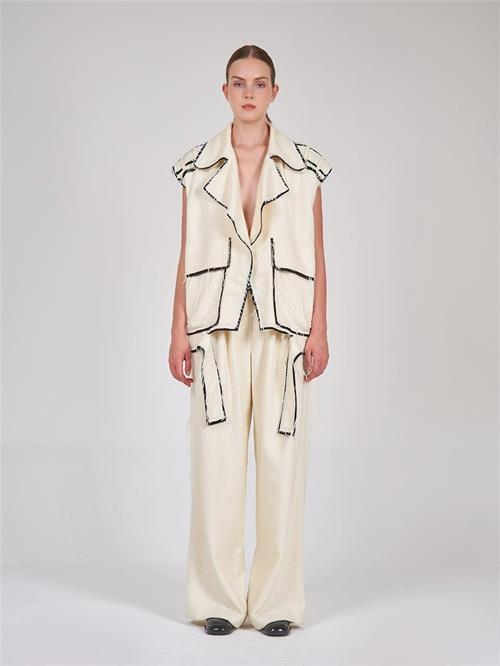 Wholesale CHANEL Fabric Oversized Vest with Destroyed Edges