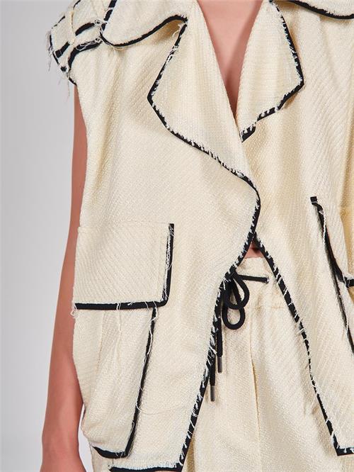 Wholesale CHANEL Fabric Oversized Vest with Destroyed Edges