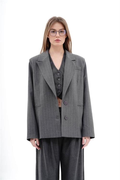 Wholesale Oversized Striped Dads Blazer